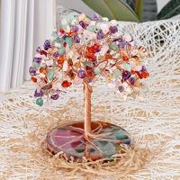 Árbol de Piedras Curativas de 7 Chakras Hoja de Ámetista Envoltura en Hilo de Ágata Natural - details 2