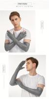 Mangas de protección solar de fibra para hombre verano, 100% spandex de alto estiramiento de color sólido, guantes de deportes al aire libre antideslizantes de refrigeración, cubiertas de dos dedos para ciclismo, pesca, conducción, uso de teléfono - details 7