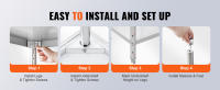 SucceBuy Mesa de preparación de acero inoxidable, 30 x 48 x 34 pulgadas, capacidad de carga de 880 libras, mesa de trabajo de metal resistente - details 3