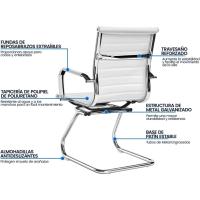 Juego de 2 sillas de oficina, silla blanca, silla de recepción, silla para conferencias, sala de estar, silla de trabajo, 2 unidades - details 5