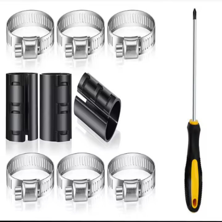 Tornillos y sujetadores, fijación de cilindro de silla de oficina, Kit de abrazadera de manguera de acero inoxidable, 10 piezas - 1