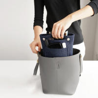 Bolsa de Maquillaje de Tela de Fieltro Portátil Bolsa de Cubierta para Viajes con Accesorios de Higiene Personal y Pinceles - details 6