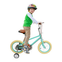 Bicicleta Verde para niños de 14 pulgadas, adecuada para niños y niñas, con ruedas de entrenamiento de colores - details 5