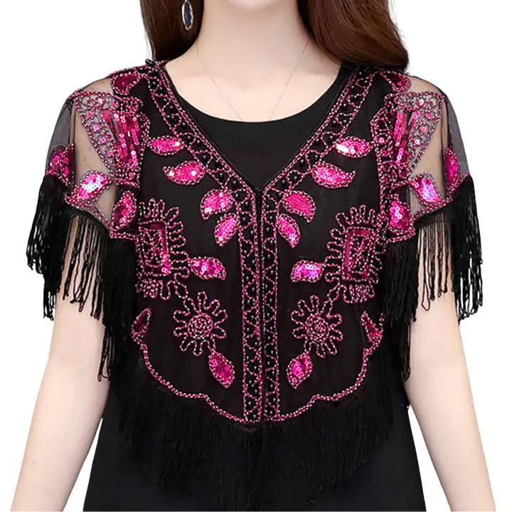 Mantón de borla nupcial para vestido de noche, envolturas de bufanda, noche pe, Navidad, cumpleaños, día de San Valentín - 1