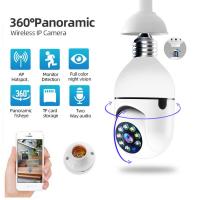 Cámara de vigilancia con bombilla Wifi, visión nocturna a todo Color, seguimiento humano automático, Zoom, Monitor de seguridad interior - details 0