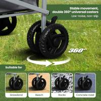 Carrito de mano plegable, carrito, con frenos, capacidad de carga de 80 kg, gris oscuro - details 4