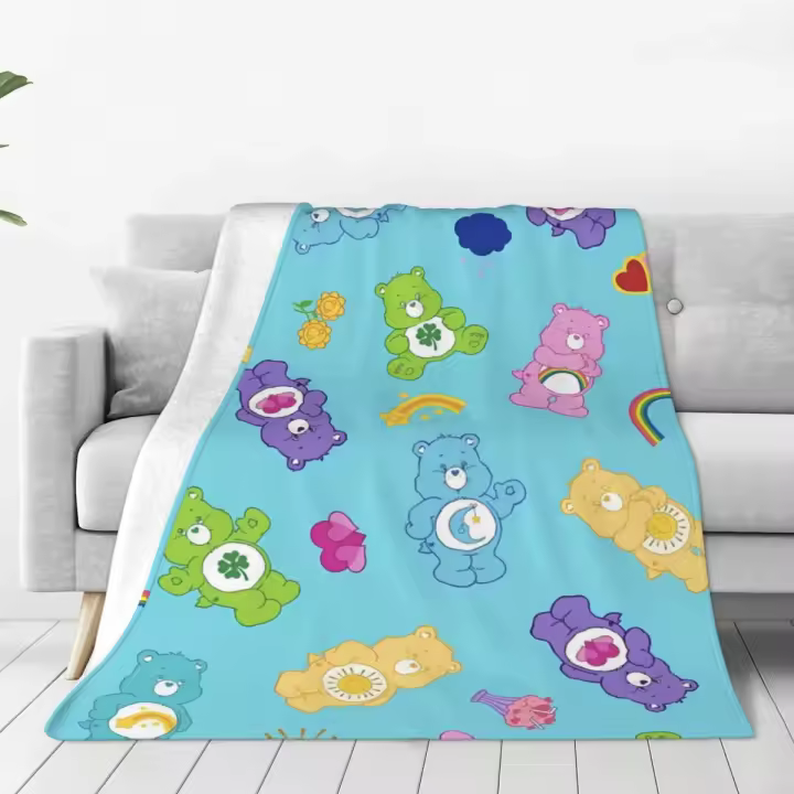 Manta decorativa de franela Care Bears para exteriores, colcha suave de calidad personalizada, Idea de regalo - 1