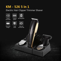 Kemei-cortadora de pelo eléctrica recargable para hombre, máquina de corte de pelo 5 en 1, lavable, para nariz, barba y cuerpo, KM-526 - details 0