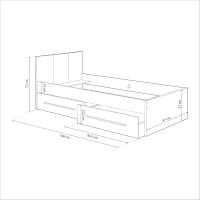 Cama Individual con 2 Cajones Diseño Noa Acabado en Blanco Artik y Roble Nodi - details 4