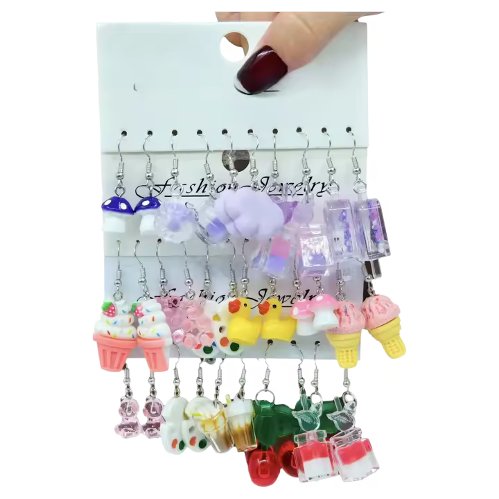 Juego De 32 Pcs De Ondas De Helado Con Set De Taza De Leche Y Hongo Fresco Y Dulce En Resina Alimentos Simulados Pendientes De Moda - 1