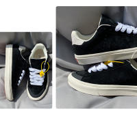 Zapatos de tablero bajos de cuero completo negro puro más zapatos casuales de talla extra grande para hombres y mujeres - details 9