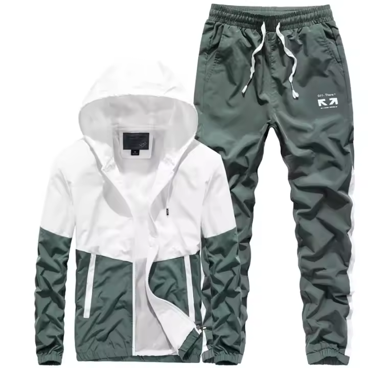 2025 traje casual hombres estilo coreano hombres Sudadera con capucha en otoño guapo ropa deportiva de dos piezas de moda - 1