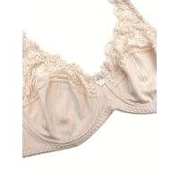 Tallas grandes sexy para mujer, ropa interior de encaje en contraste, cobertura total, mini sujetador ligero con lazo - details 7