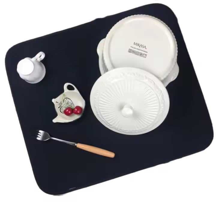 Escurridor de platos de microfibra absorbente multifuncional, alfombrilla antideslizante de secado de gran tamaño, alfombrilla rectangular para mostrador de cocina, utensilios - 1