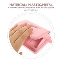Grapadora de oro rosa, herramienta de papel, carpeta de álbum de recortes, Mini agujero, accesorio ajustable de plástico para oficina, repujado para estudiantes - details 4