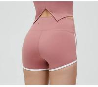 Pantalones cortos de Yoga para mujer, Shorts deportivos finos de cintura alta, mallas transpirables de secado rápido, ajustados, para entrenamiento y Fitness - details 2