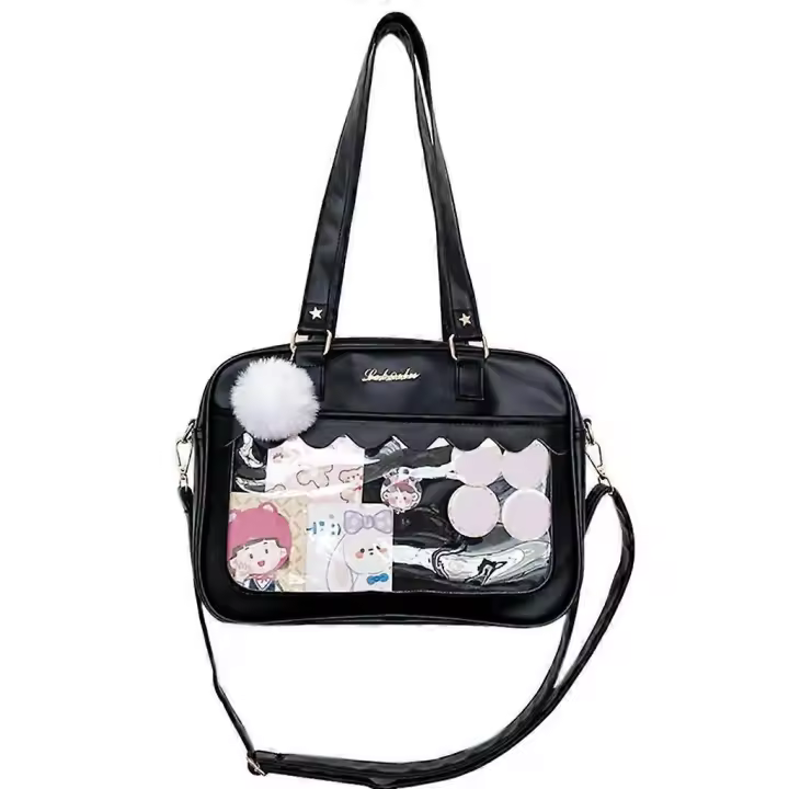 Bolso de hombro Itabag de uniforme Harajuku para mujer, bolso cruzado transparente japonés - 1