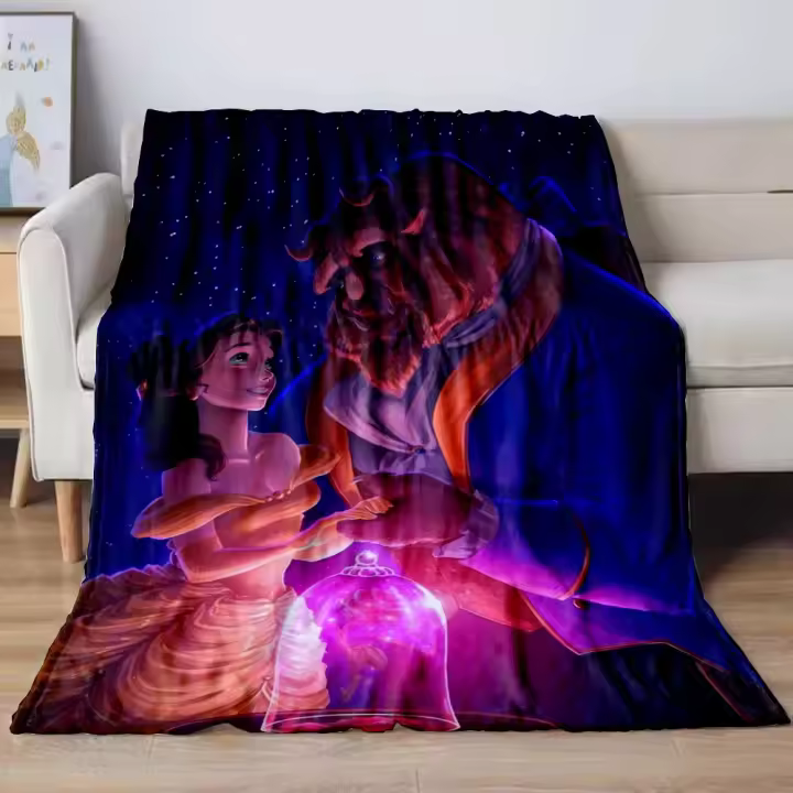 31 estilos La Bella y La Bestia patrón cálido suave manta esponjosa niños adultos sofá colcha de felpa mantas para sofá cama - 1