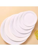 Set Disposable Paper Plate White DIY Birthday Party Decoration Dining Plate Nordic Minimalist Tableware Set - details 2