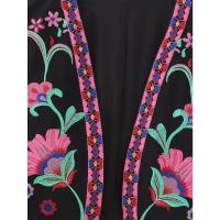 Chaleco Floral bordado Vintage para mujer, chaleco abierto sin mangas, Top corto informal de verano - details 26