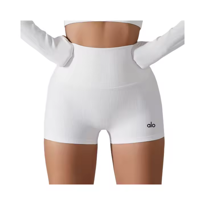 Pantalones Cortos de Yoga AIO Cintura Alta, Transpirables, Sin Sudor, Elásticos sin Tensión, Para Correr Material de Algodón de Primavera/Verano - 1