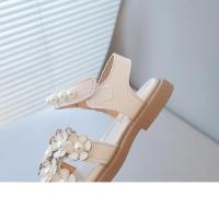 Sandalias florales para niñas pequeñas con cuentas, zapatos dulces de princesa de verano para niños, punta abierta, antideslizantes, talla 21-30, gancho y bucle, - details 14