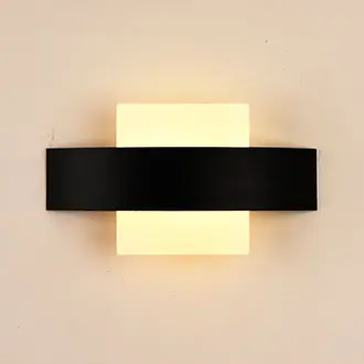 Lámpara de pared interior: luz nocturna acrílica moderna, 7W/12W, lámpara de cama blanca cálida, dormitorio, sala de estar, estudio, escaleras, sala de estar - 1