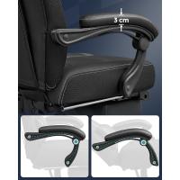 Silla de Oficina con reposapiés telescópico - Reposacabezas Ajustable - Soporte Lumbar - Carga máxima 150 kg - Negro - details 6
