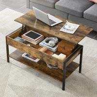 Mesa de Café Elevable Estilo Industrial para Sala de Estar Marrón Tamaño 104,5x49,5X(47-62) cm - details 1