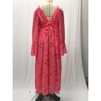 Vestido de mujer con cuello en V, floral, vestido largo rosa, tallas grandes - details 11