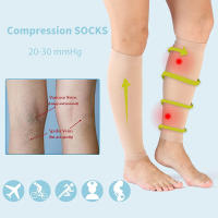 Calcetines deportivos de compresión sin pies para férula, venas varicosas, linfedema, correr, ciclismo, Mangas de soporte de pantorrilla, 1 par - details 4