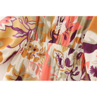 BUNO-mujeres moda Primavera Vintage impreso popelina vestidos largos con cuello en V midi francés elegante ropa de noche femenina - details 16