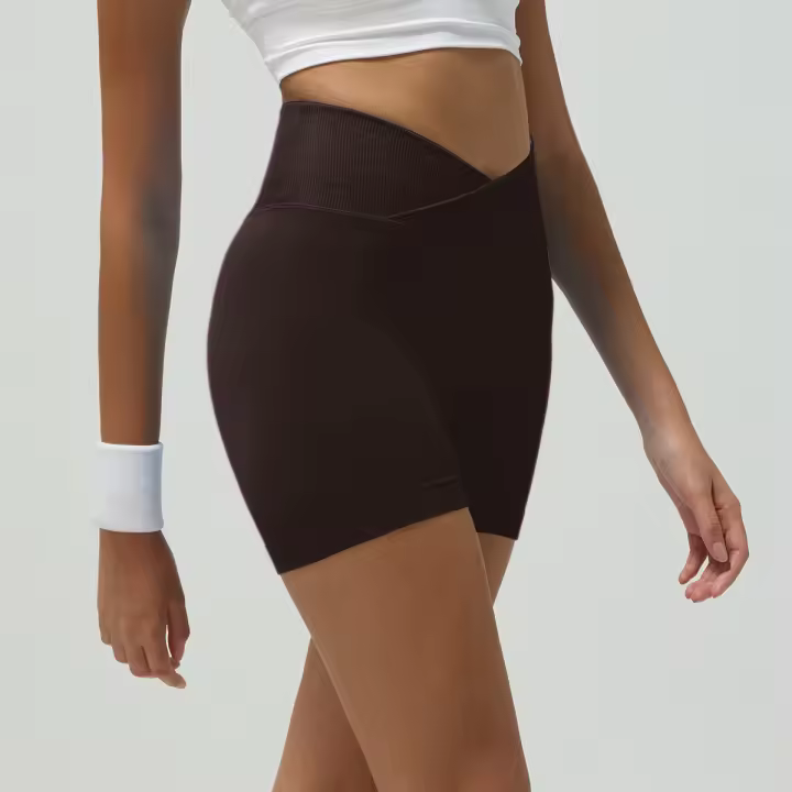 Pantalones bajos de yoga cintura cruzada elástica sin costuras para correr y andar en bicicleta - 1