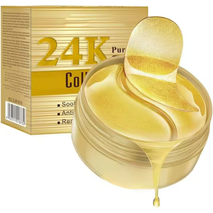 Máscara de Ojos de Oro 24k Colágeno Antienvejecimiento Ácido Hialurónico Belleza bajo los Ojos - 1