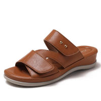 Antideslizante con tacón inclinado para mujer en verano, ropa informal y moderna para exteriores, sandalias versátiles para vacaciones en la playa - details 3