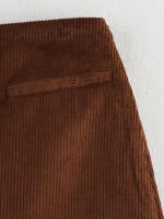 Minifalda Vintage de pana para mujer, falda acampanada de cintura alta, elegante e informal para oficina, Otoño e Invierno - details 6