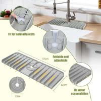 Fregadero de retención de drenaje, grifo antipulverización y de silicona, almohadilla absorbente de agua a prueba de salpicaduras, accesorios de baño y cocina - details 5
