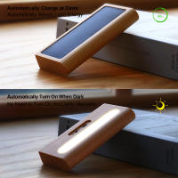 Aplique Solar Recargable Sin Cableado Sin Perforaciones, Luz De Entrada Ambiental Nocturna De Madera Maciza - details 0