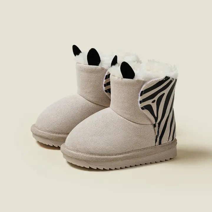 Nuevos zapatos cálidos de terciopelo para niños pequeños, botas de algodón antideslizantes del tesoro de las mujeres - 1