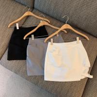 Falda corta de verano para mujer estilo irregular con lazo pantalones de mezclilla de moda - details 9