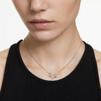 Swarosk-Colgante de Tres Mariposas de Cristal para Mujer, de Plata de Ley 925, Redondo cúbica transparente, collar, Gift de joyería - details 2