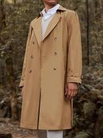 Abrigo de Traje de Largo Medio para Hombres Abrigo de Viento Casual con Pecho en Doble Abeto - details 2