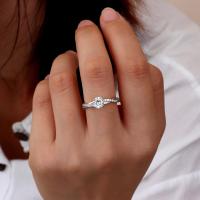 Anillo de Plata de Ley 925 para Mujer - Anillos de Compromiso Ajustables Anillo Cuerda Retorcida Eterno Anillo de Promesa anillos de Boda Aniversario Anillos Plata/Oro con Caja de Joyería - details 5