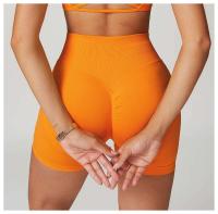 Pantalones cortos deportivos mejorados de cintura alta para yoga sin costuras para mujer, utilizados para gimnasios y ciclismo - details 4