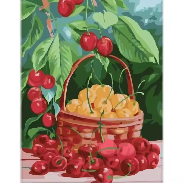 Pintura DIY Ruopoty de Manzana Ciruela Imágenes Coloridas Regalo para Adultos Artesanías Decoraciones del Hogar Estilo Moderno Tamaño 40x50cm Material Lienzo - 1