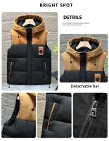 Chaleco de algodón acolchado 2025 para hombre Abrigo ligero sin mangas a prueba de viento, abrigo coreano de talla grande para otoño - details 5