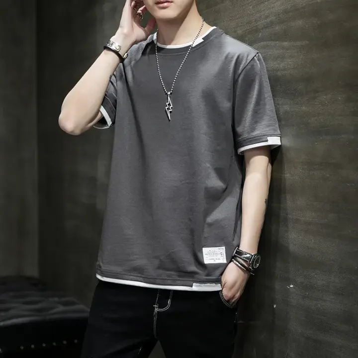 Camiseta de manga corta transpirable informal de algodón puro para hombre, diseño de alta calidad, 2024 - 1