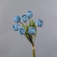 Ramas de tulipán artificiales de 7 cabezas, flor de tulipán de seda hecha a mano de tacto Real, flores falsas realistas, decoración del banquete de boda - details 10