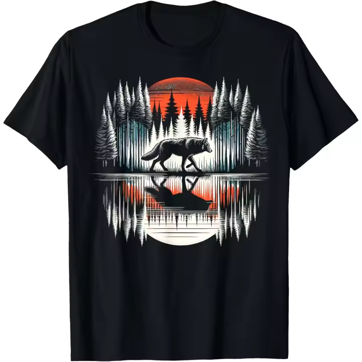 Camiseta para hombre Wolf Forest Nature Wildlife - 1