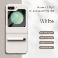 Funda de cuero oficial de lujo para Samsung Galaxy Z Flip 5, Protector de pantalla de vidrio, bolígrafo táctil - details 13